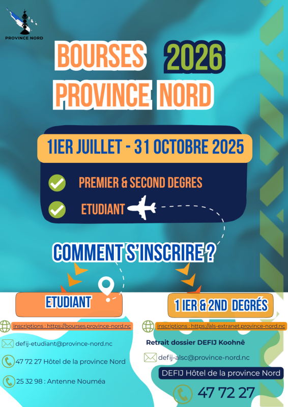 Bourse province Nord 2026
