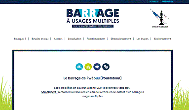 site internet barrage Pwela jawe Pouembout province nord