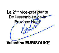 La 2ème vice-présidente de l'Assemblée de la province Nord