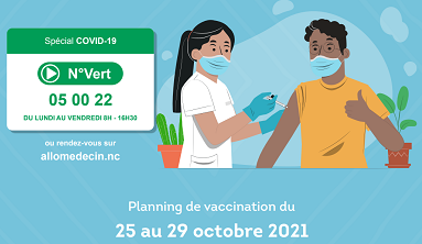 Planning vaccination 25-29 octobre Province Nord
