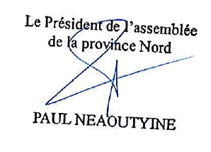 Signature président Paul Neaoutyine